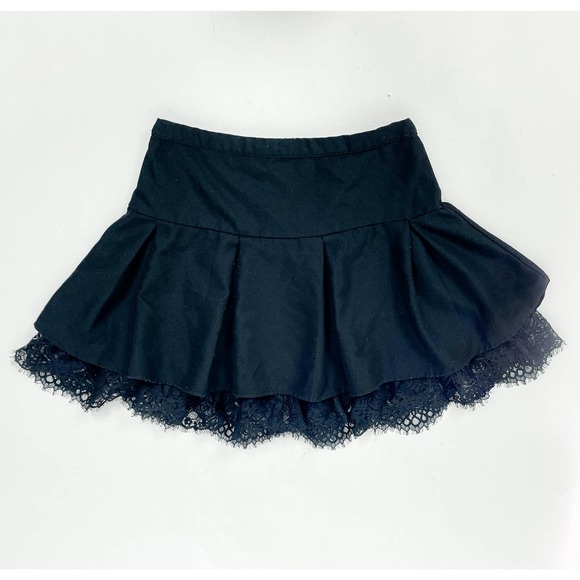 Hot Topic Skirts Hot Topic Fairy Goth Lace Trim Pleated Mini Skirt Y2k 9s Black Poshmark